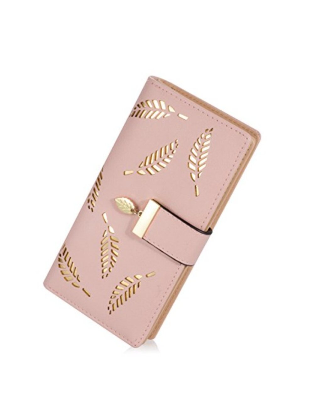 Women's Leaf Bifold Wallet PU Leather Card Holder Clutch